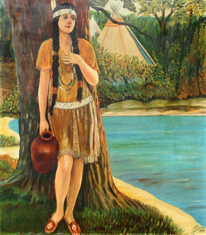 703x800 319 L. Lewis Indian Princess Painting - Indian Princess Painting