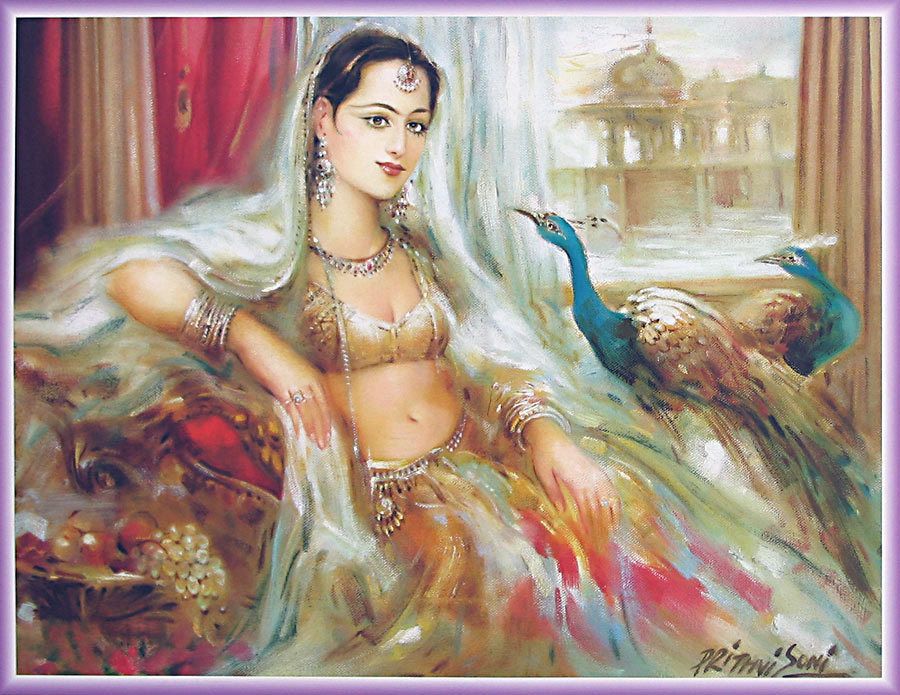 900x695 The Rajput Princess (Reprint On Paper - Indian Princess Painting