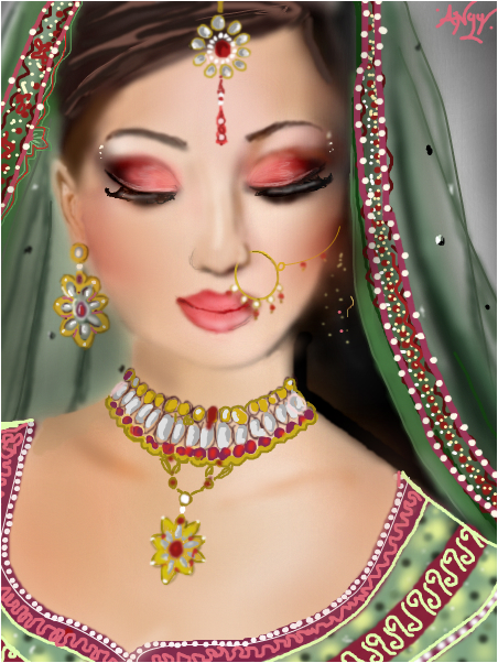 452x602 Indian Princess - Indian Princess Painting