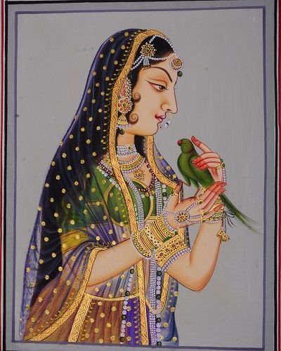 400x500 Traditional Indian Princess - Indian Princess Painting