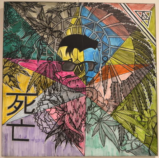 511x508 Indian Skull By Eskos, 2016 Painting Artsper (117295) - Indian Skull Painting