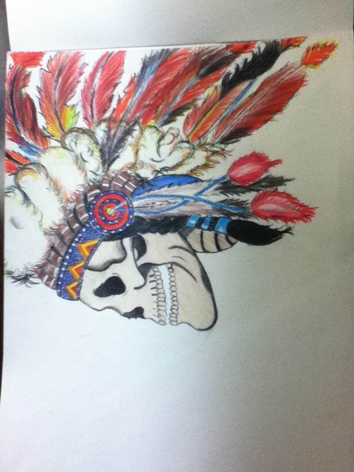 720x960 Indian Skull Tattoo Design By Izaya Orihara Chan - Indian Skull Painting