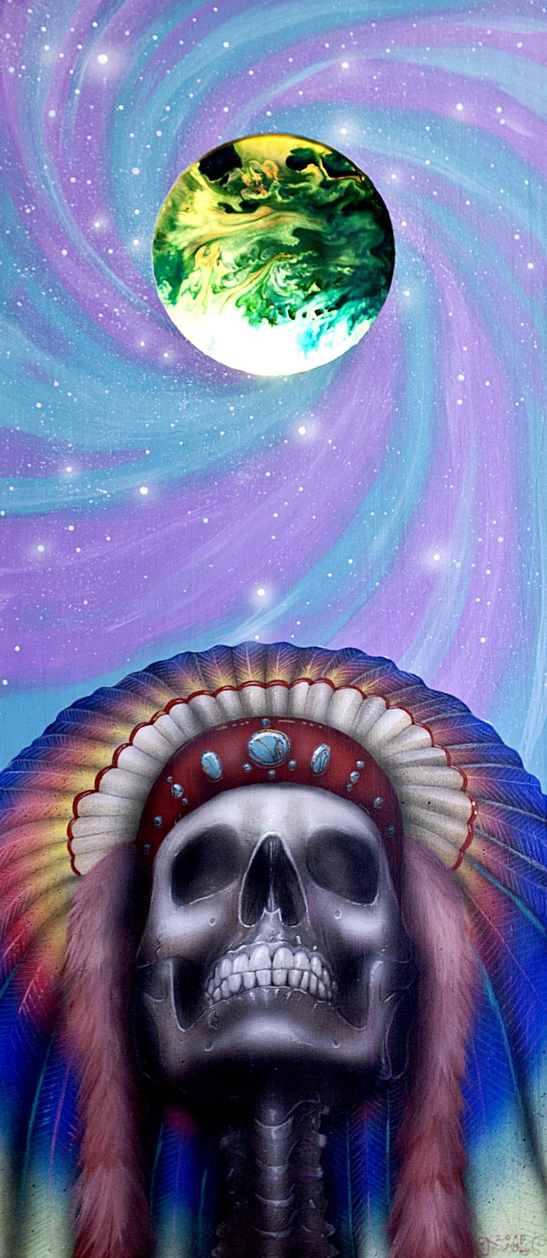 770x1772 Saatchi Art Sold - Indian Skull Painting