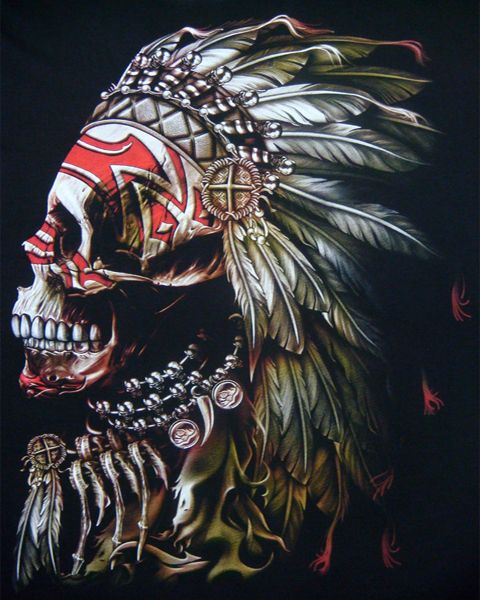 480x600 Indian Skeleton Painting - Indian Skull Painting