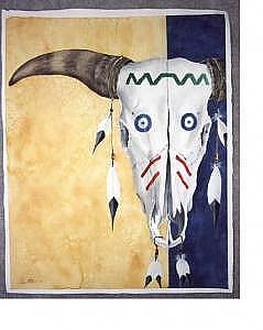 239x300 Indian Paintings Fine Art America - Indian Skull Painting