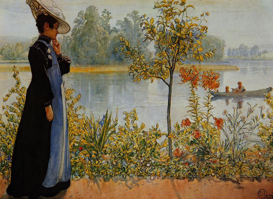 900x654 Indian Summer Painting By Carl Larsson - Indian Summer Painting