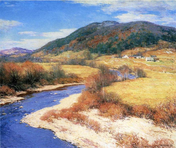 700x590 Oil Painting Reproduction Of Metcalf - Indian Summer Painting