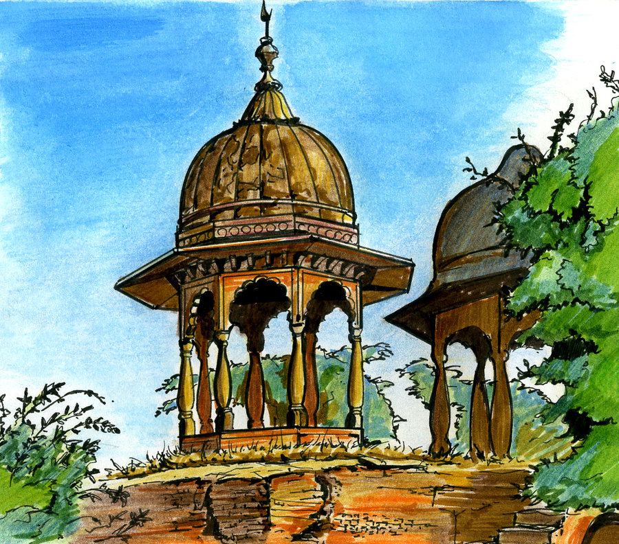 900x792 Indian Temple By Kovalex - Indian Temple Painting