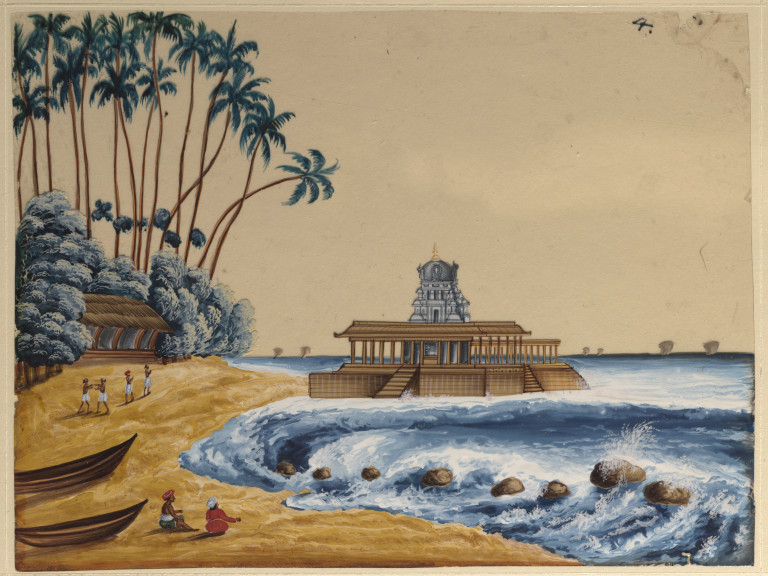 768x576 One Of Sixteen Paintings Of South Indian Temples. (Painting) Vampa - Indian Temple Painting