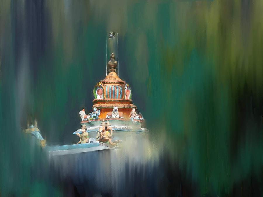 900x675 Temple Top Painting By Usha Shantharam - Indian Temple Painting