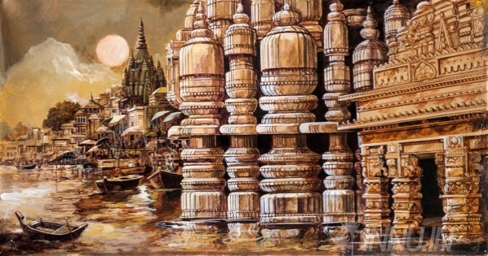 712x374 Art Prints Martin North Indian Temples Buy Art Print, Martin - Indian Temple Painting