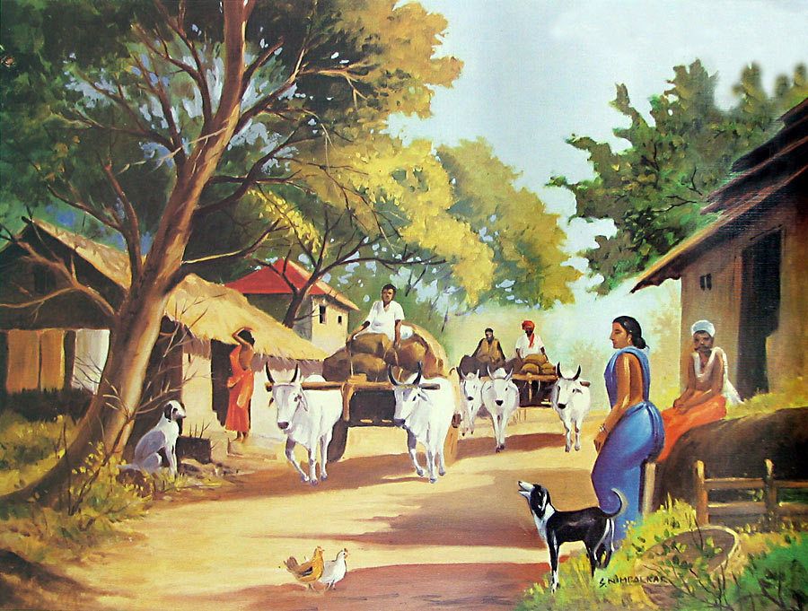900x681 Image Detail For Indian Village Scene - Indian Village Painting