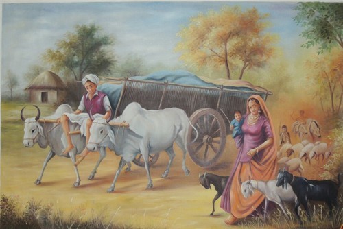 500x334 Indian Village Painting - Indian Village Painting
