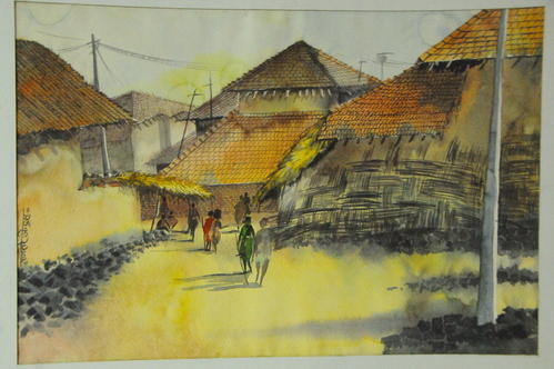 499x332 Indian Village Painting - Indian Village Painting