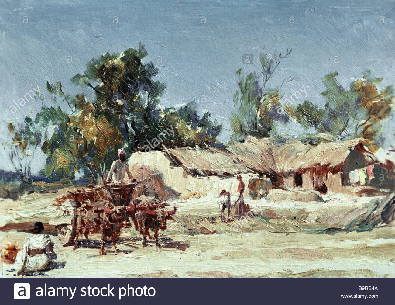 1300x1003 Replication Of Konstantin Finogenov S Painting Indian Village - Indian Village Painting