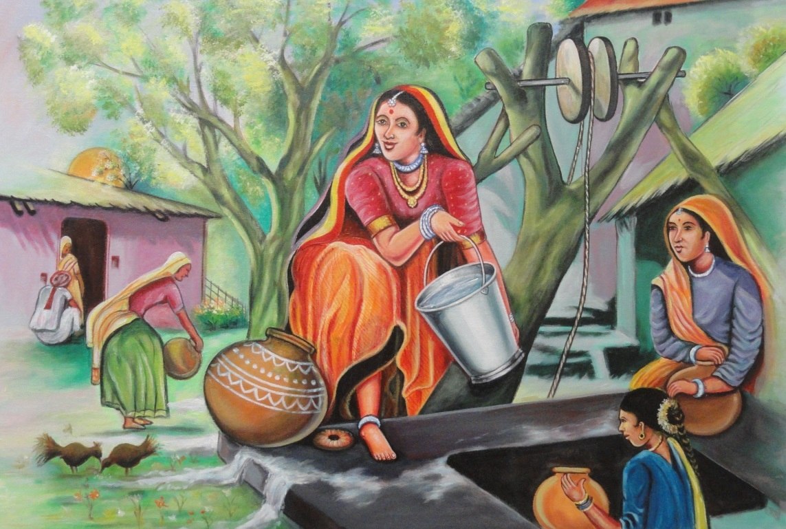 Indian Village Painting at PaintingValley.com | Explore collection of ...