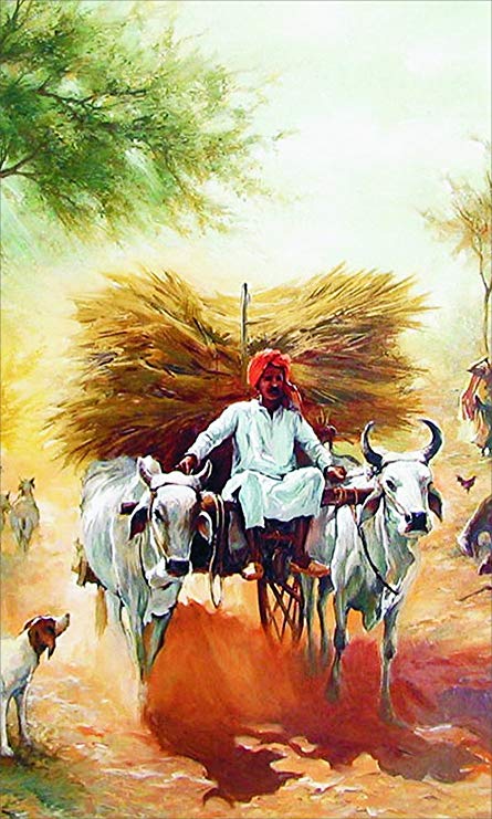 445x741 Clickon Beautiful Indian Village Painting Vintage Scene Of India - Indian Village Painting