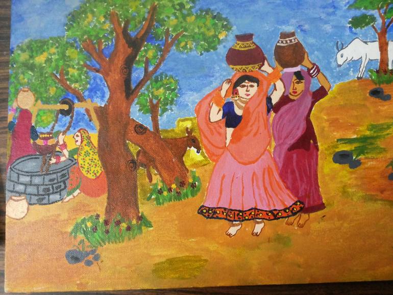 Indian Village Woman Painting At Paintingvalley.com 