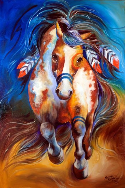 433x650 Fire The Indian War Horse - Indian War Horse Painting