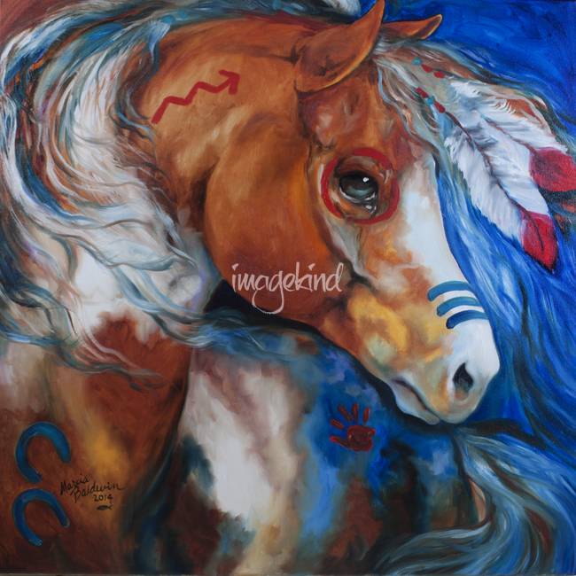 650x650 Braveheart Indian War Horse By Marcia Baldwin In Horses On Marcia - Indian War Horse Painting