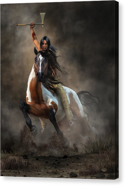 418x622 Indian Warrior Canvas Prints Fine Art America - Indian Warrior Painting