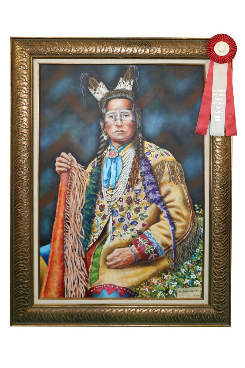 800x1200 Native American Painting Curly - Indian Warrior Painting