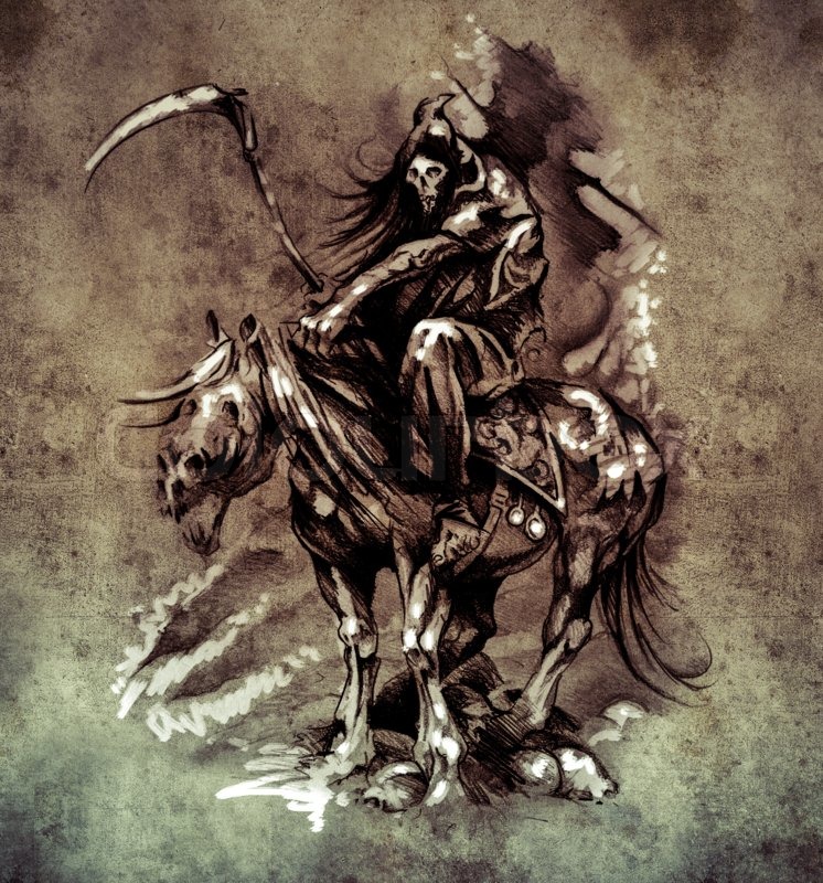 746x800 Sketch Of Tattoo Art, Medieval Warrior With Horse On Vintage Paper - Indian Warrior Painting