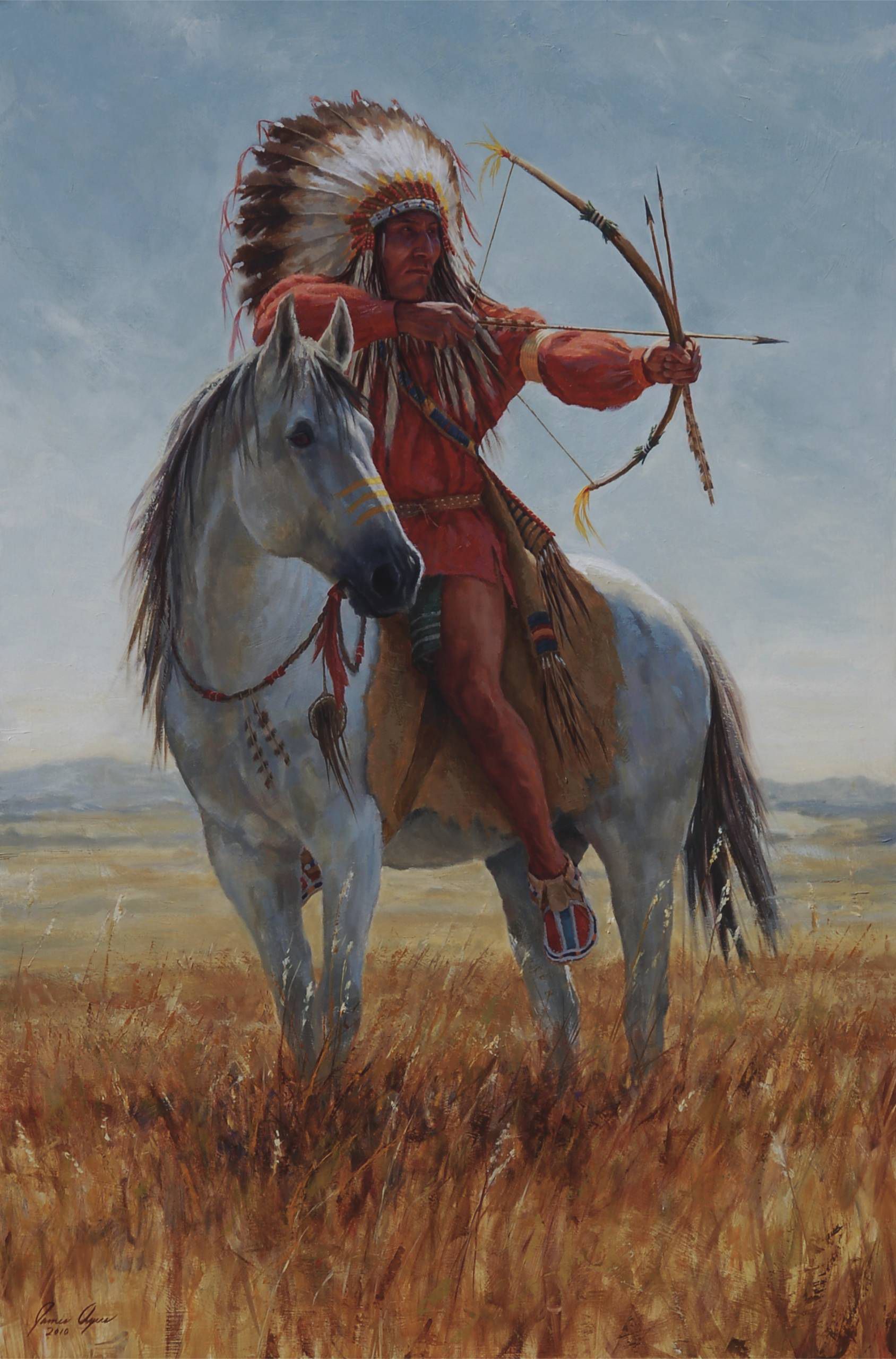 1688x2560 Western American Indian Warrior Paintings Available Paintings - Indian Warrior Painting