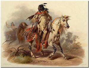 300x230 Blackfoot Indian Warrior Vintage Native American Canvas Art Print - Indian Warrior Painting