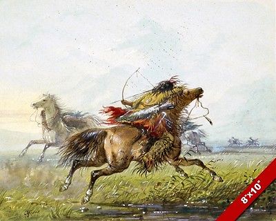400x320 Crow Tribe Native American Indian Warrior Amp Horse Painting Art - Indian Warrior Painting