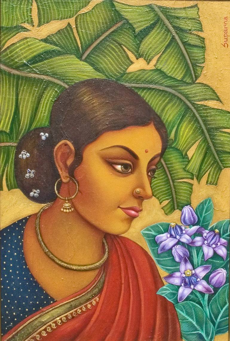 770x1142 Saatchi Art Indian Woman Painting By Prashant Lahoti - Indian Woman Painting