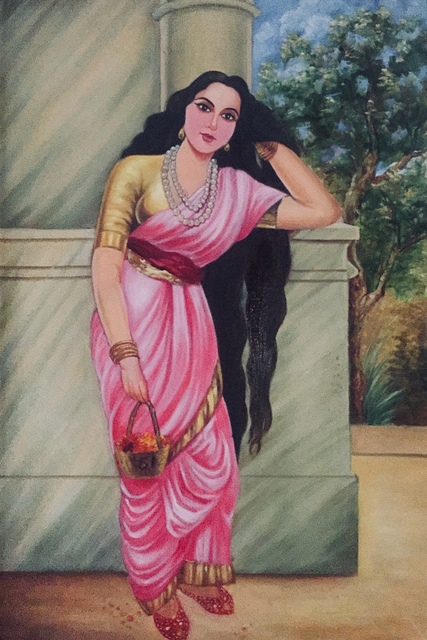 427x640 Damini Grover Artwork Indian Woman Original Painting Oil - Indian Woman Painting