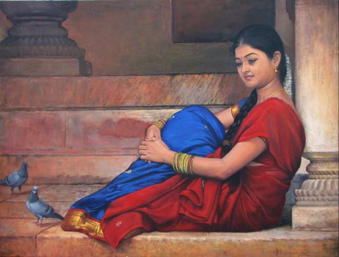 Indian Woman Painting Images