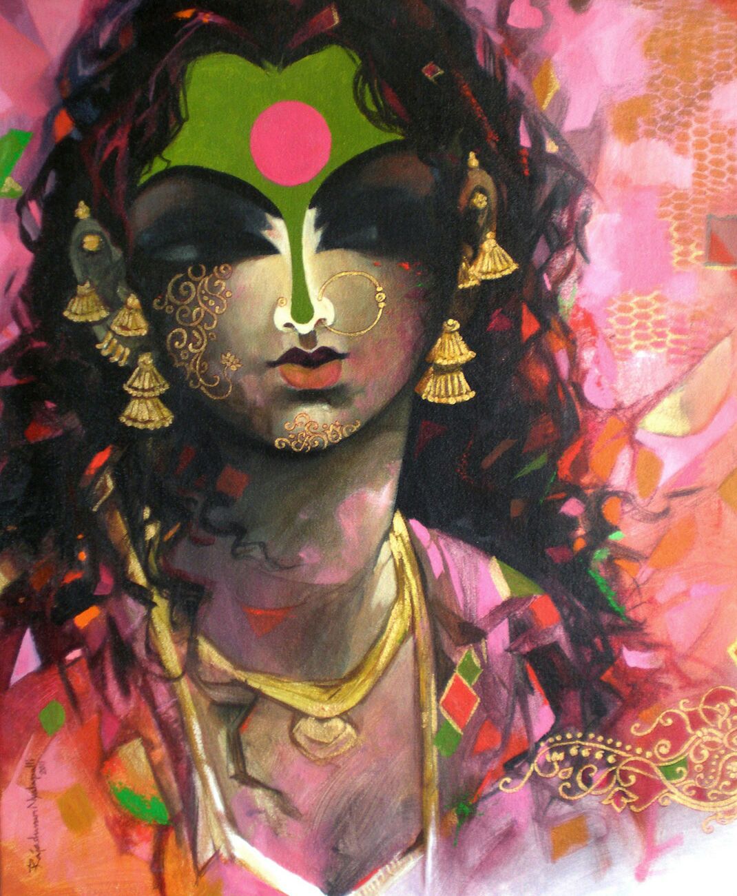 1070x1300 50 Most Beautiful Indian Paintings From Top Indian Artists - Indian Woman Painting Images