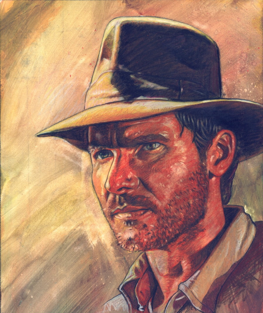900x1074 Indiana Jones, In Scott Sava's Portraits Comic Art Gallery Room - Indiana Jones Painting