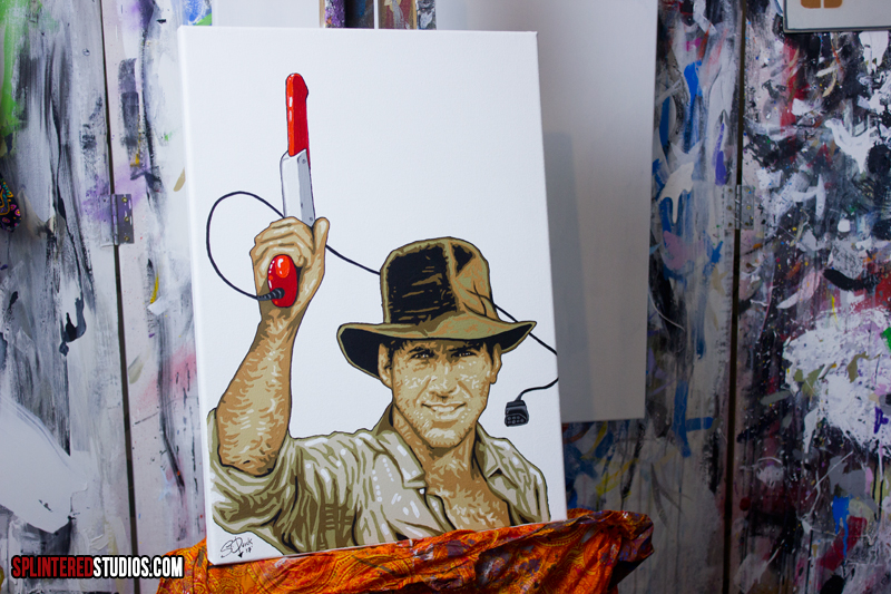800x533 Indiana Jones Nintendo Mash Up Painting - Indiana Jones Painting