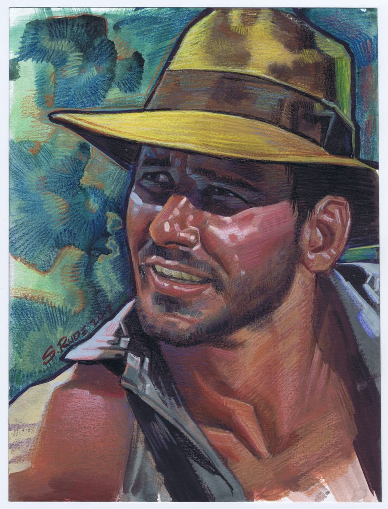 781x1024 Steve Rude Indiana Jones Painting Watercolor Amp Prismacolor - Indiana Jones Painting
