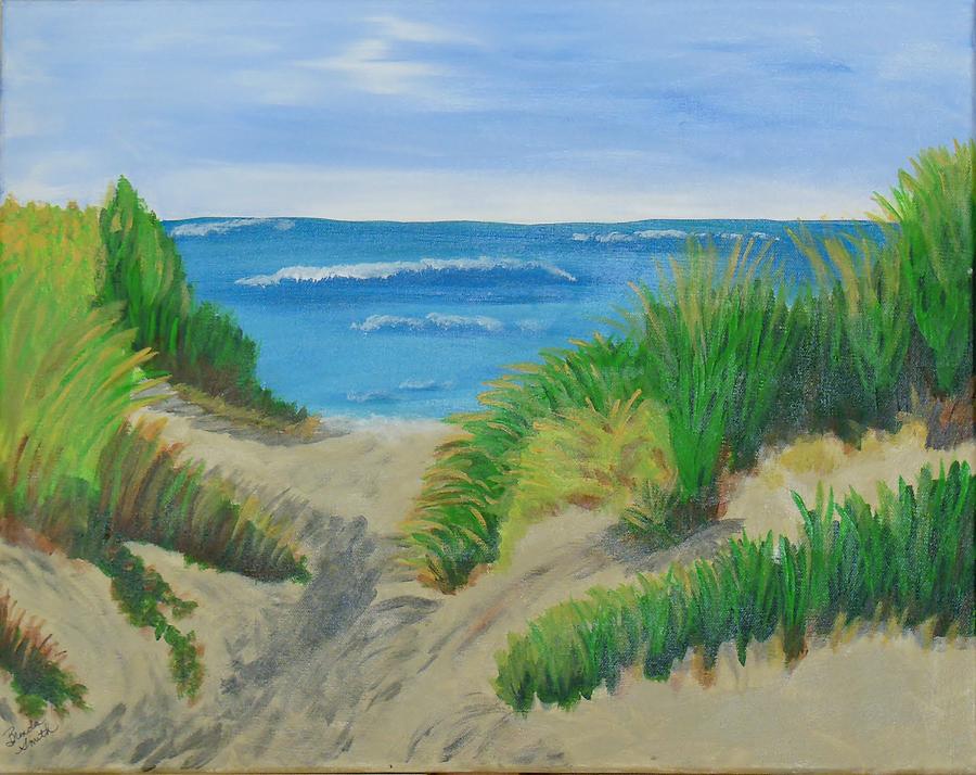 900x714 Indiana Dunes On Lake Michigan Painting By Brenda L Smith - Indiana Painting