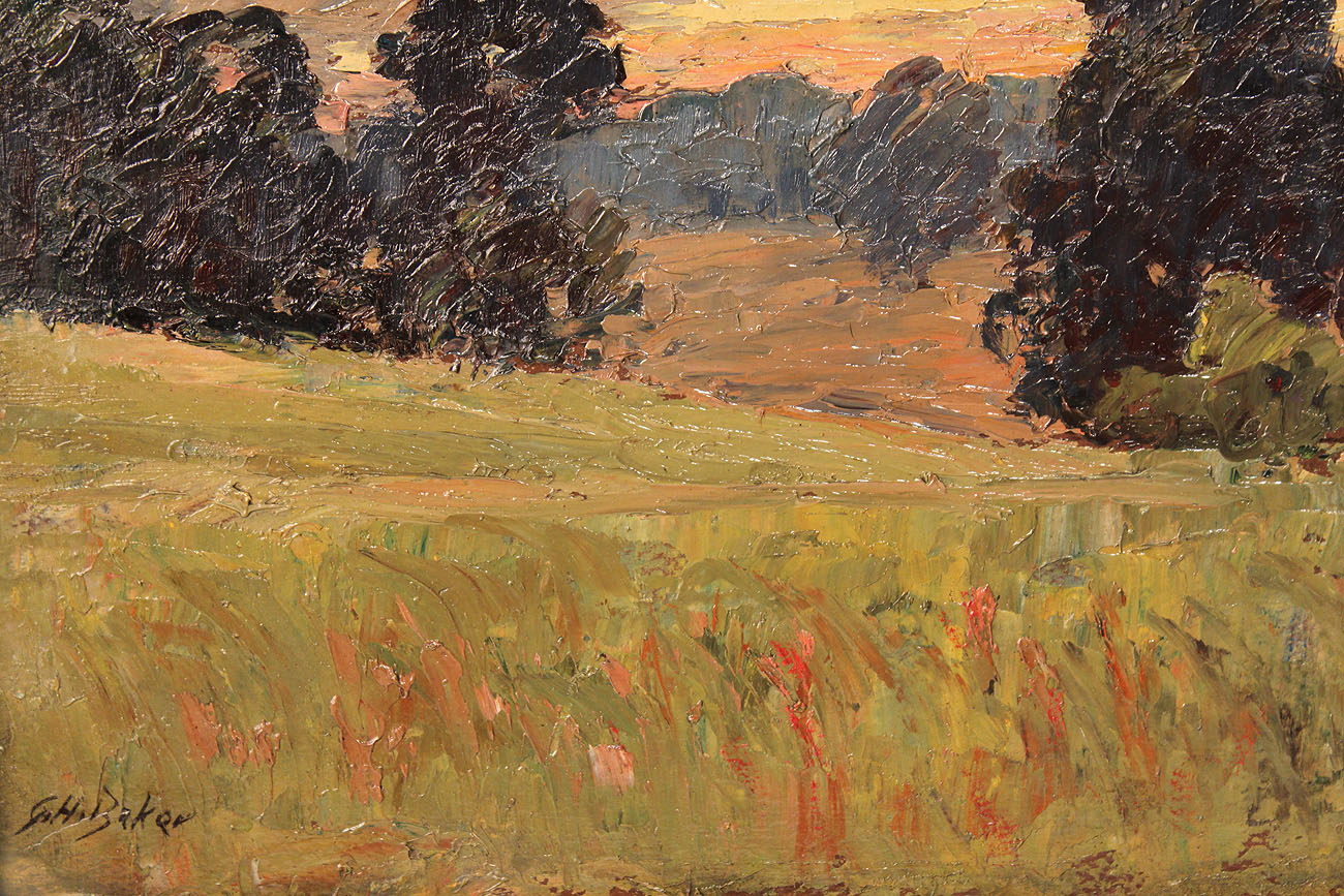 1300x867 Lot 147 George H. Baker, Indiana Landscape, 2 Sided - Indiana Painting