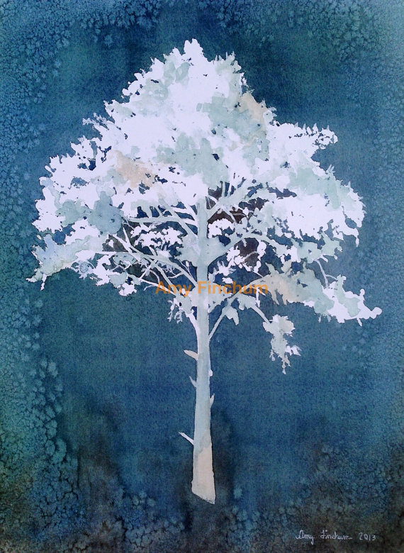 570x780 Items Similar To Indigo Tree - Indigo Painting