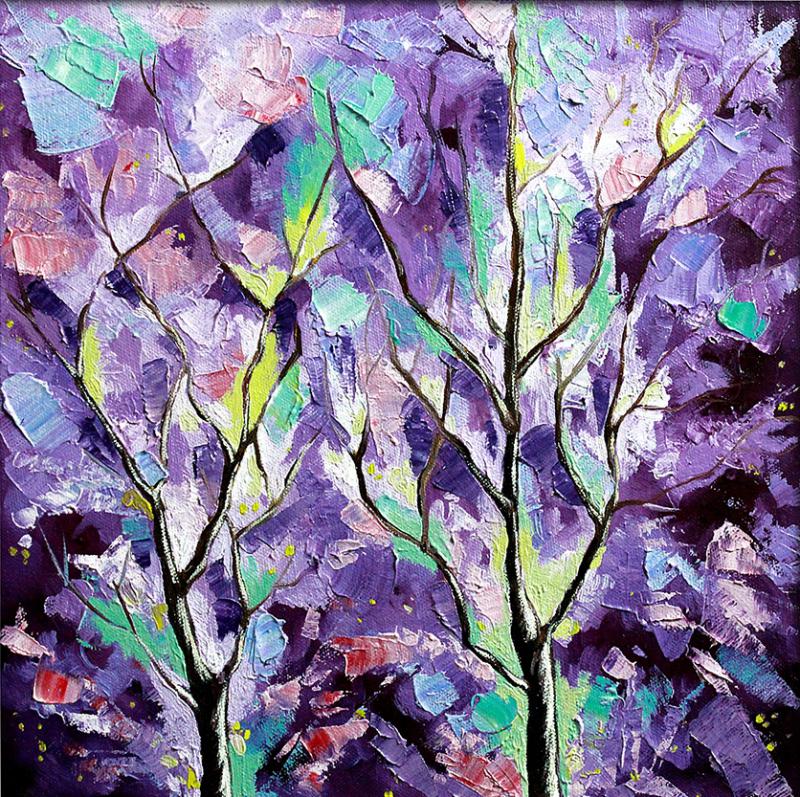 800x797 Season Indigo By Artist Bahadur Singh Nature Art Oil Paintings - Indigo Painting