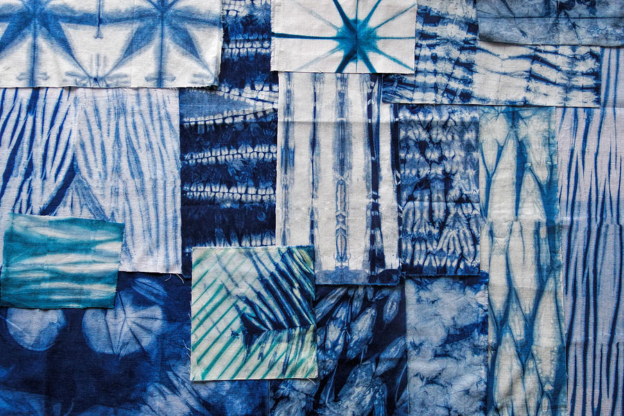 900x600 Shibori Patchwork Indigo Painting By Aimee Stewart - Indigo Painting
