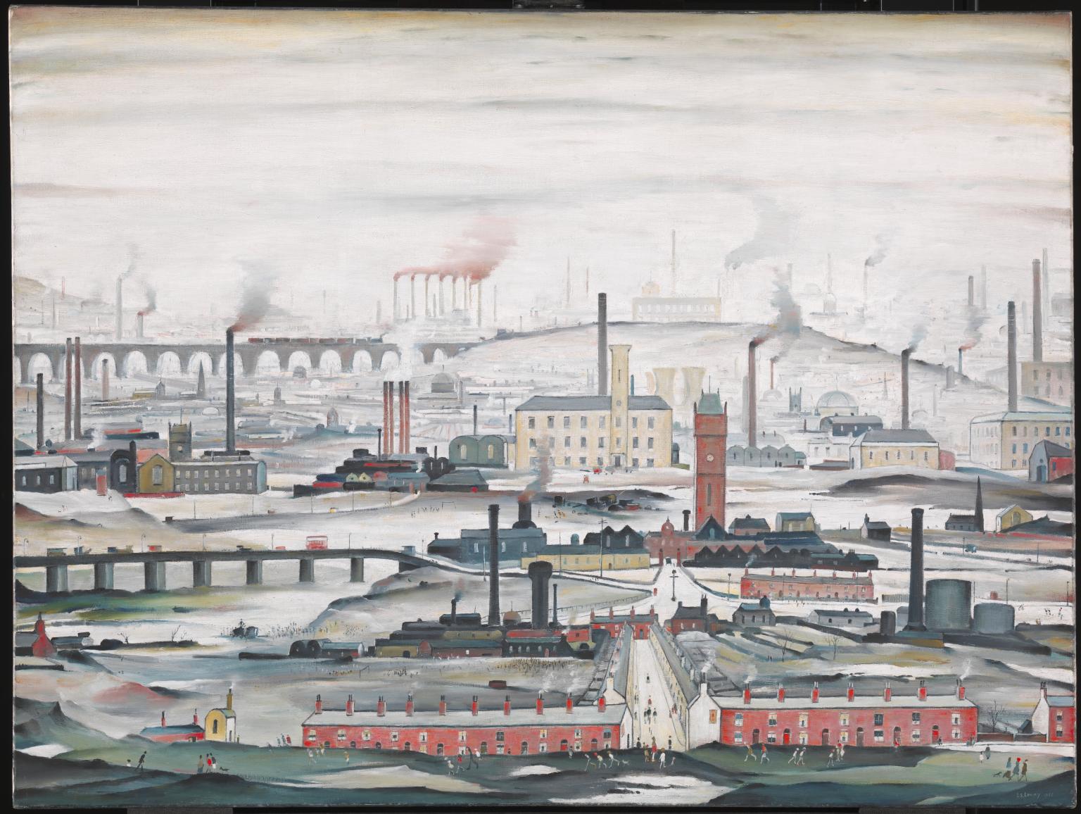 1536x1156 Industrial Landscape', L.s. Lowry, 1955 Tate - Industrial Painting Art