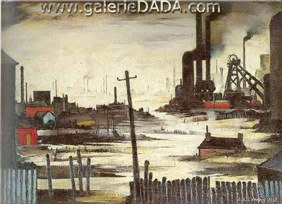 563x408 L.s. Lowry, Industrial Landscape Fine Art Reproduction Oil - Industrial Painting Art