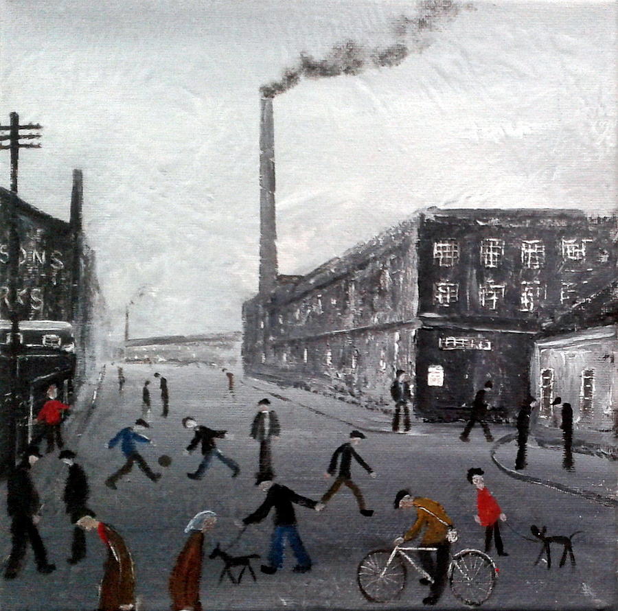 900x890 Old Manchester Mill Painting By Walker Scott British Industrial - Industrial Painting Art