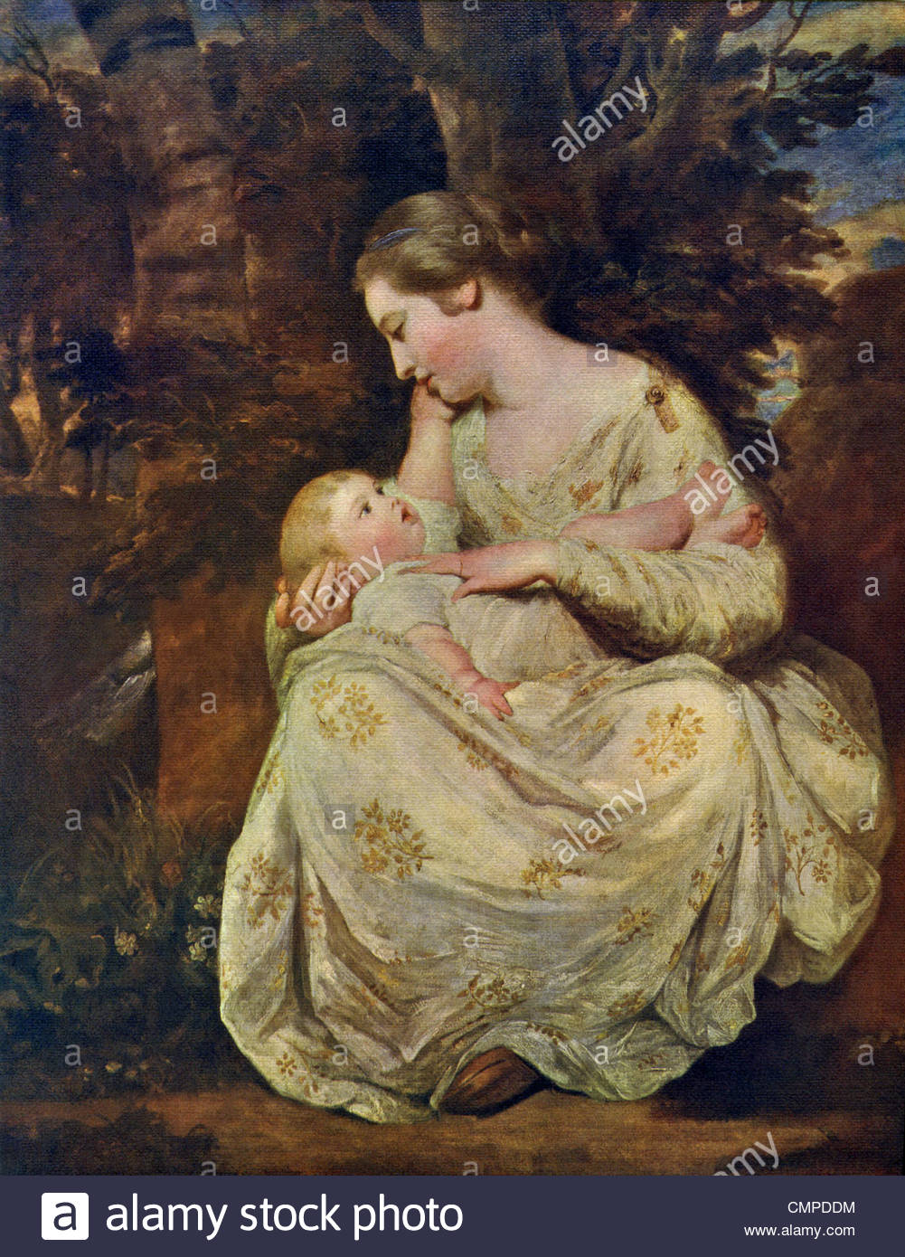 1001x1390 This Painting Titled Portrait Of Mrs. Richard Hoare With Her - Infant Painting