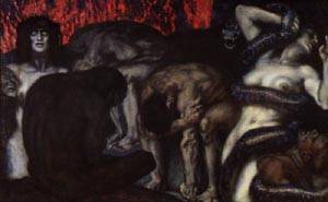 300x185 Inferno Painting Franz Von Stuck Oil Paintings - Inferno Painting