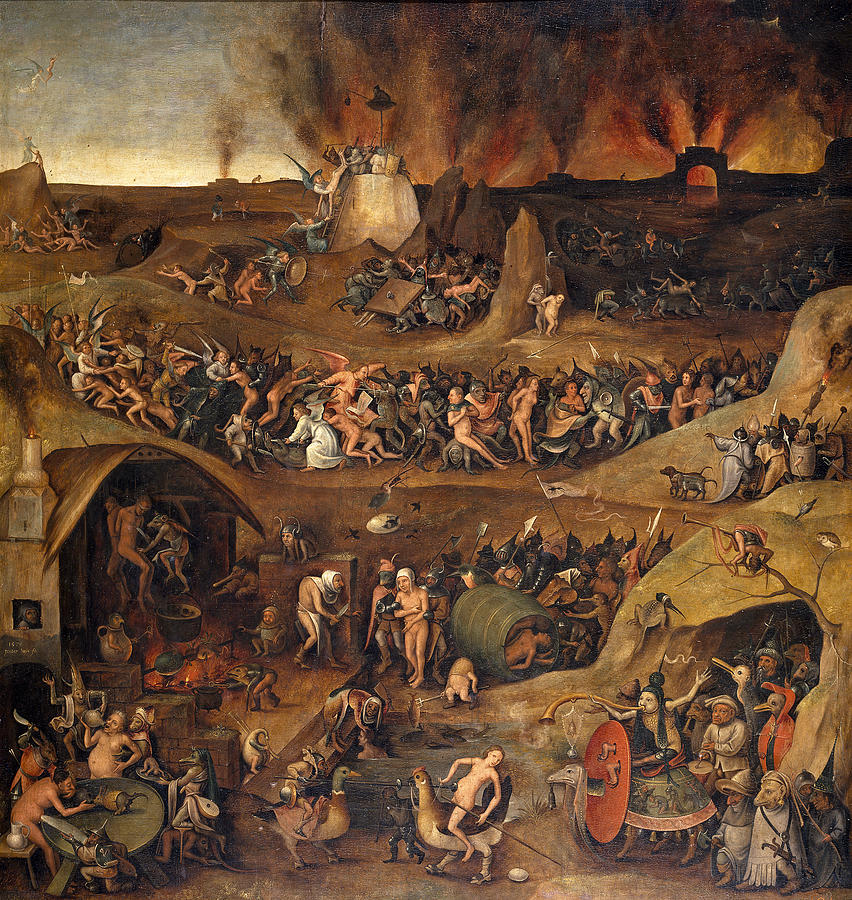 852x900 Inferno Painting By Pieter Huys - Inferno Painting
