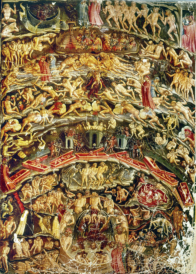 645x900 Dante Divine Comedy Painting By Granger - Inferno Painting