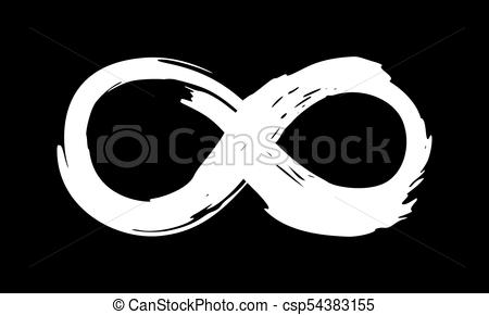 450x290 Infinity Symbol White On Black. Infinity Symbol. Hand Painted - Infinity Symbol Painting